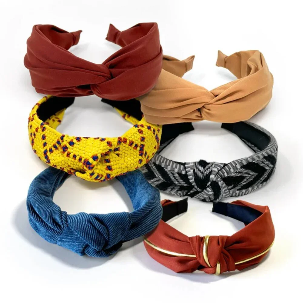 NWOT Blair Top Knot Gold Piped Red Headband